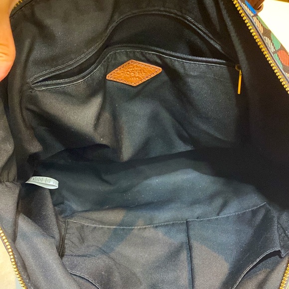 Fossil Rachel Geometric printed PVC Zip VeganTote Multicolor & Key Charm⭐️ - Picture 12 of 17